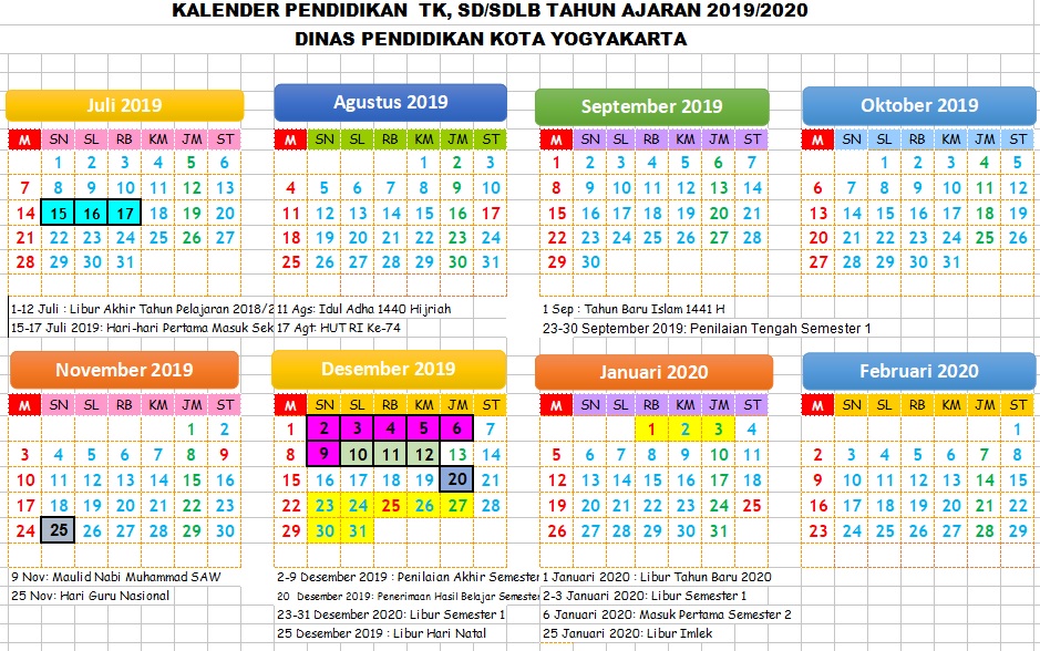 Kalender Pendidikan Kota Yogyakarta